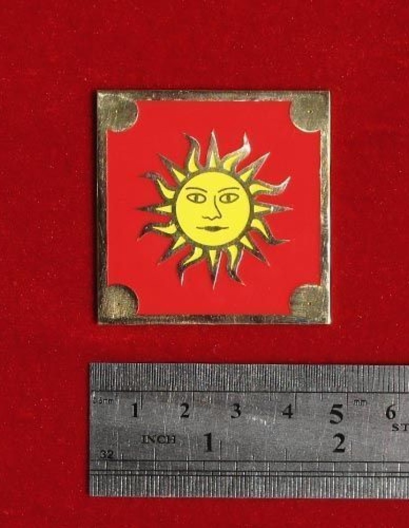 Brass Belt plate with sun pattern photo made by Steel-mastery.com