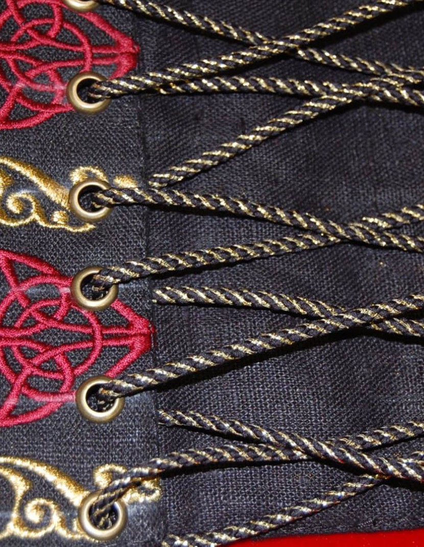 Linen belt with embroidery photo made by Steel-mastery.com