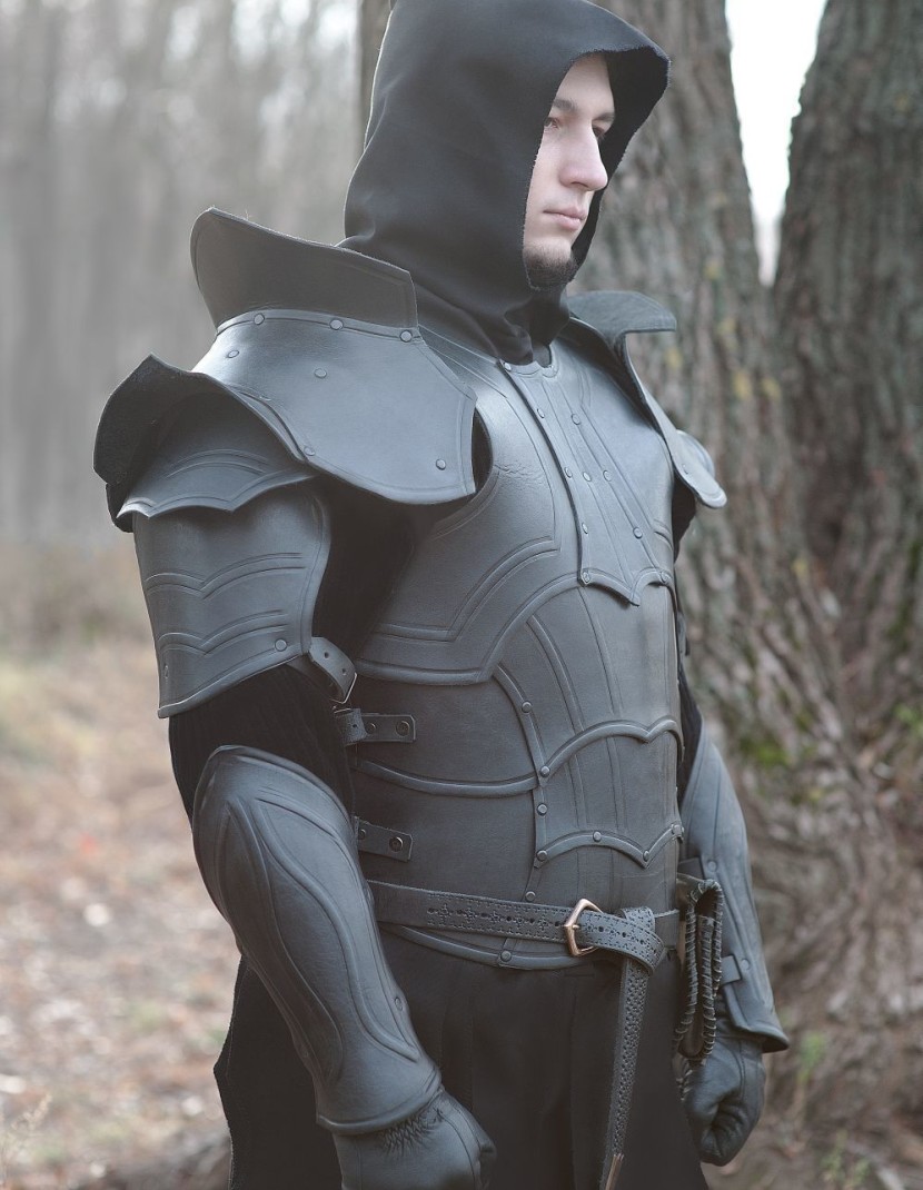 Leather spaulders, part of full LARP-armour. Variant II photo made by Steel-mastery.com