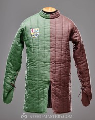 Knight gambeson with sewn mittens of the XIII century