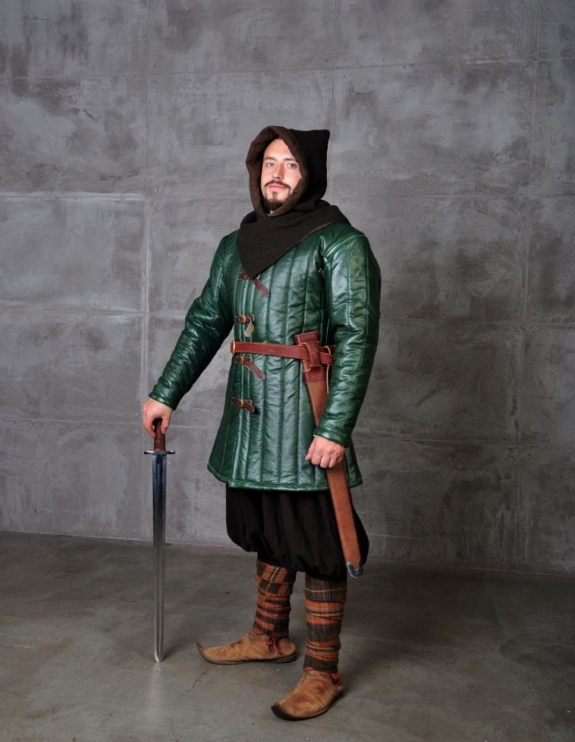 Medieval leather gambeson photo made by Steel-mastery.com