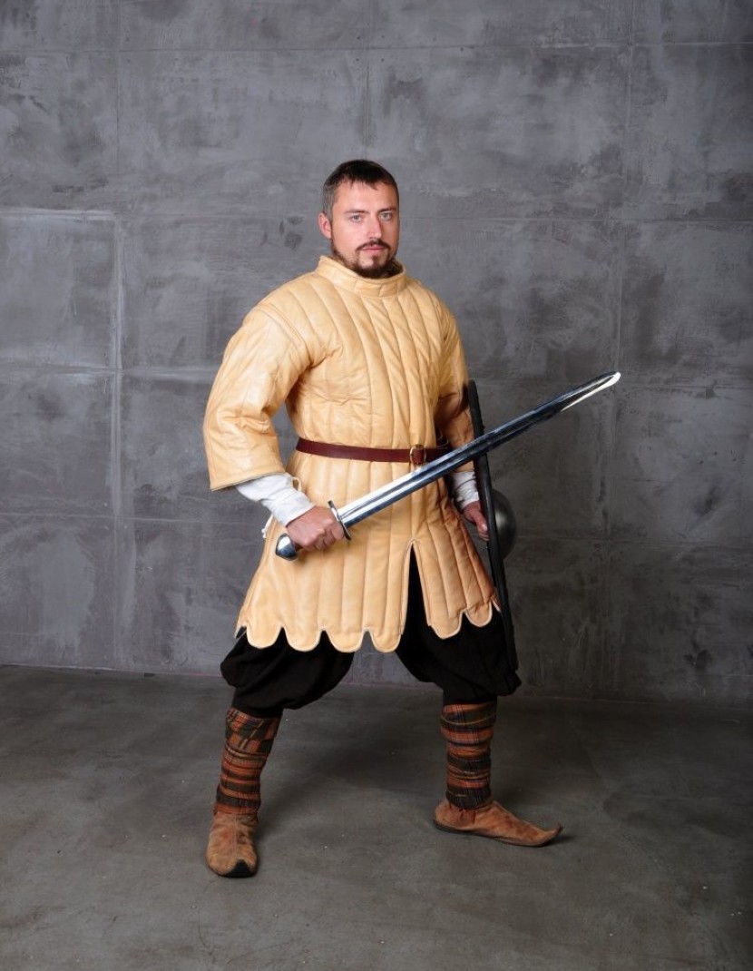 Medieval aketon of leather, XV century photo made by Steel-mastery.com