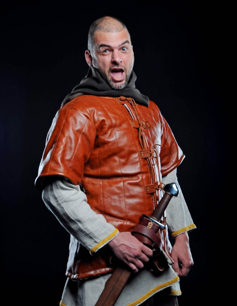 LEATHER VIKING GAMBESON photo made by Steel-mastery.com