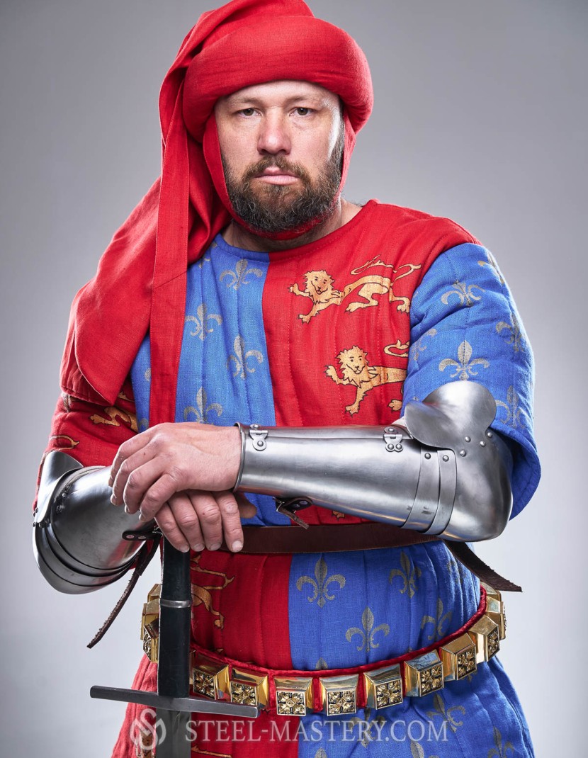 Costume of English knight from Battle of Poitiers, stylization photo made by Steel-mastery.com
