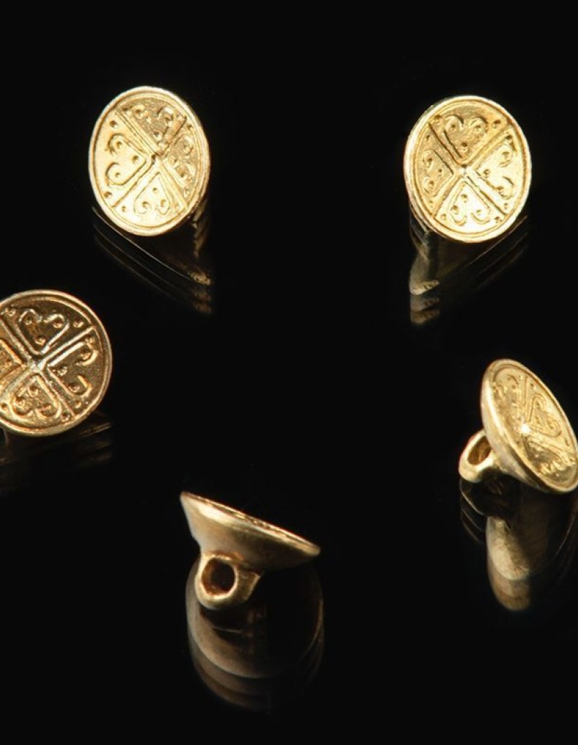  Medieval cast button with pattern, XIII-XV centuries 82 pcs  in stock  photo made by Steel-mastery.com