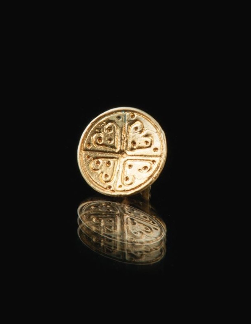  Medieval cast button with pattern, XIII-XV centuries 82 pcs  in stock  photo made by Steel-mastery.com