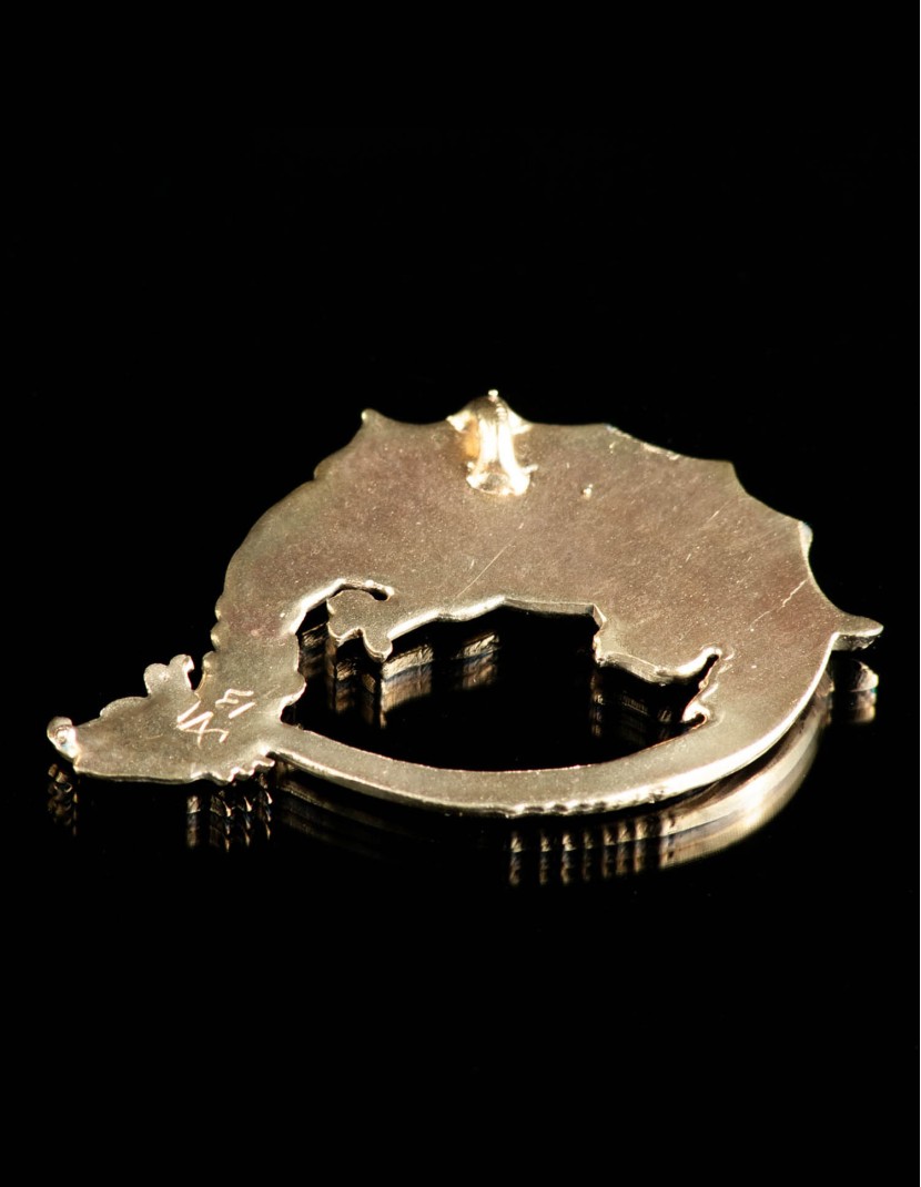 Medieval bronze badge ”Dragon”, XIV-XV centuries 1 in stock  photo made by Steel-mastery.com