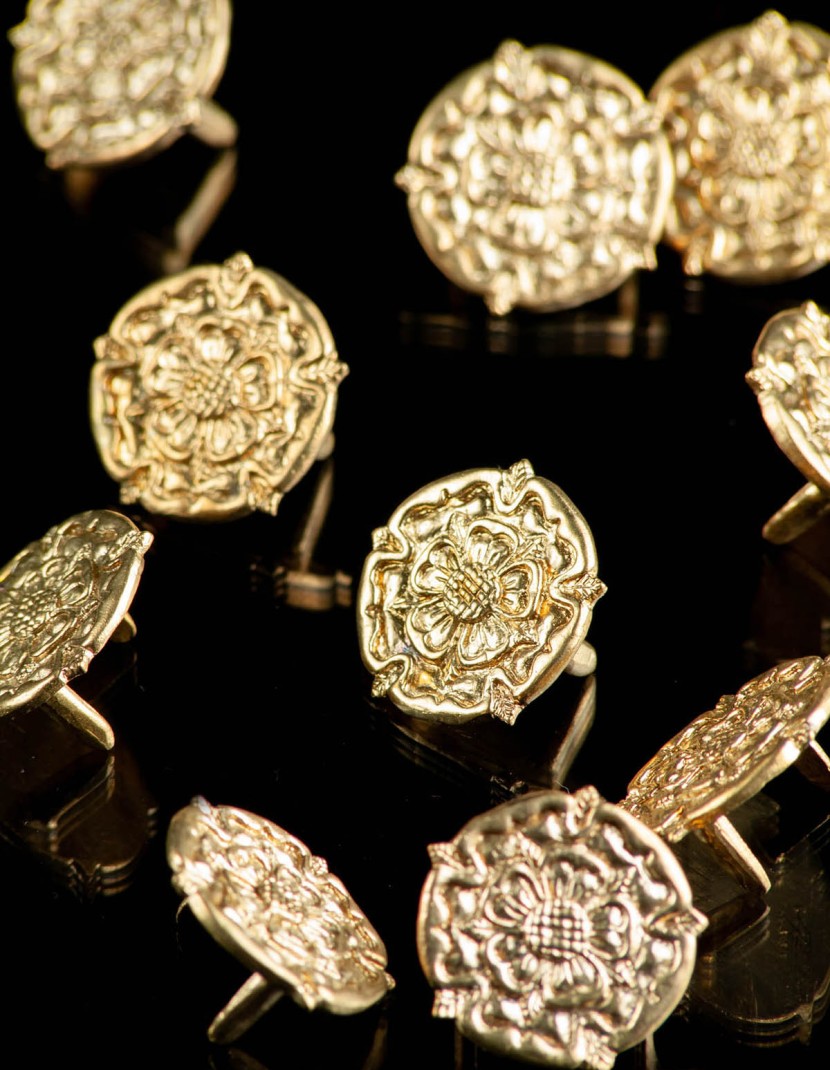 Medieval cast bronze mount “Rose”, XIV-XVI centuries (5 pcs) photo made by Steel-mastery.com