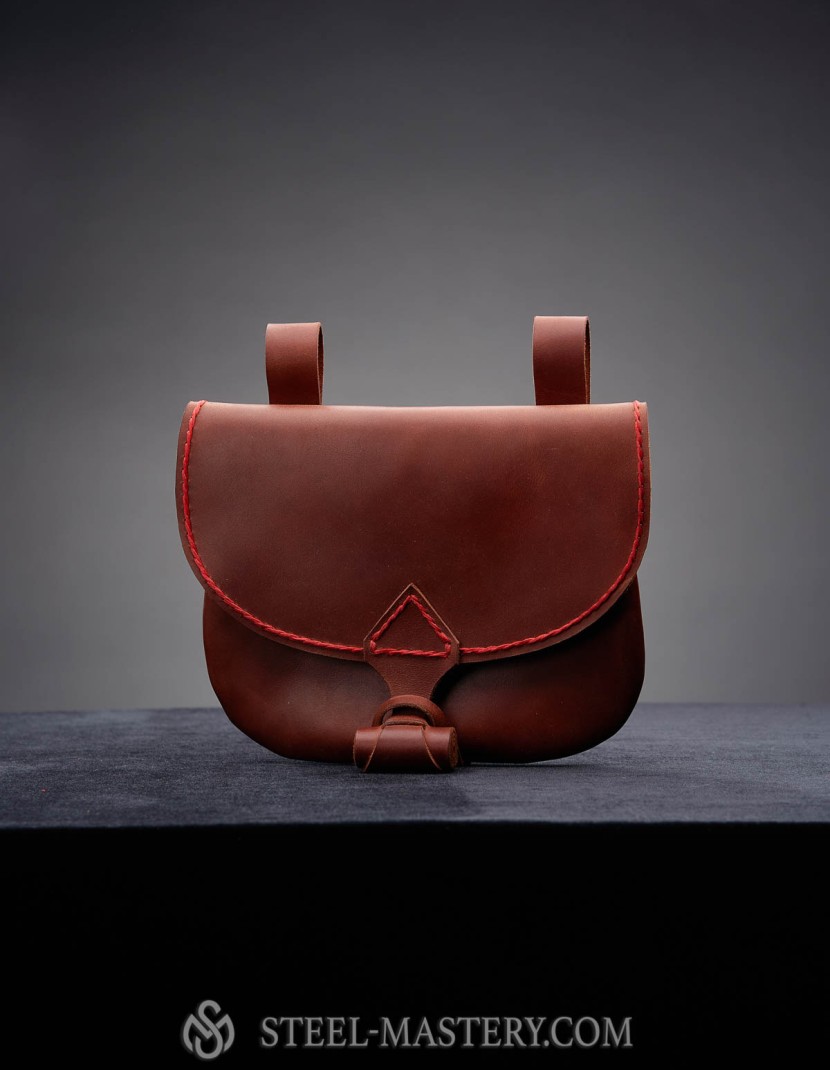 Handmade medieval belt bag photo made by Steel-mastery.com