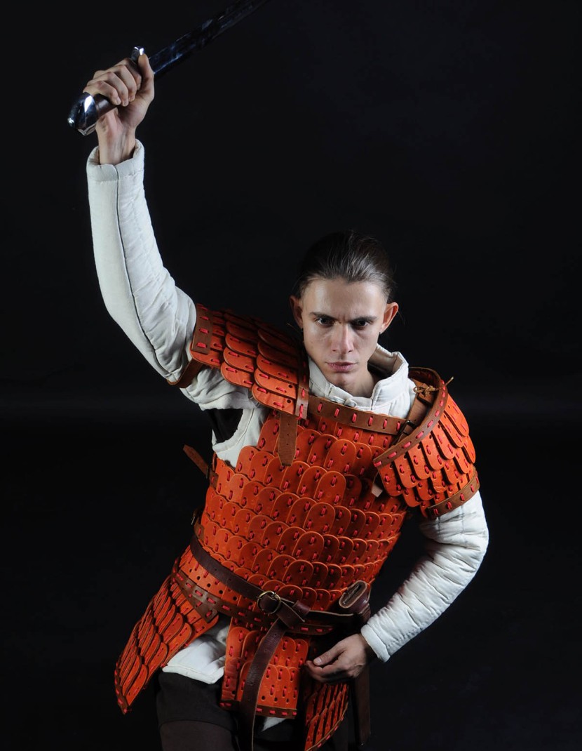 Leather lamellar armor photo made by Steel-mastery.com