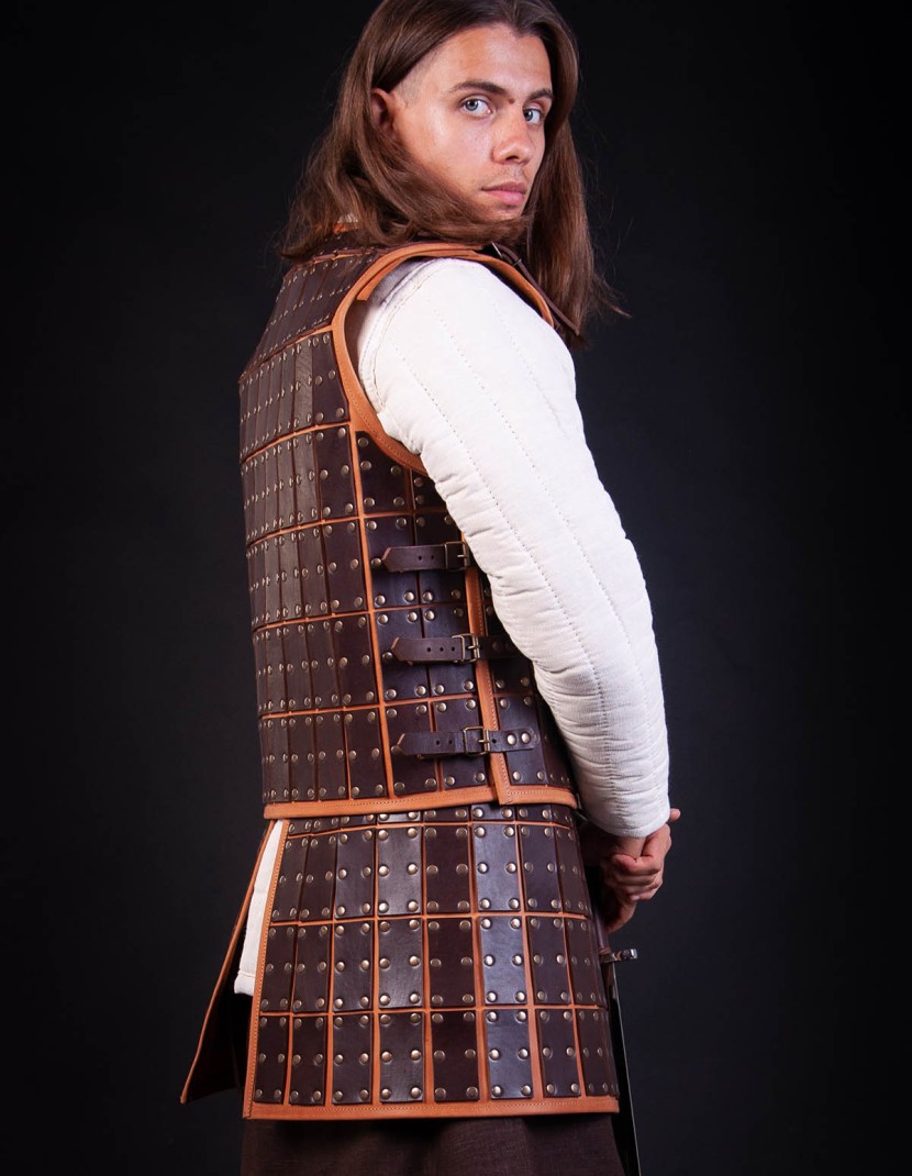 Medieval armour of leather plates photo made by Steel-mastery.com