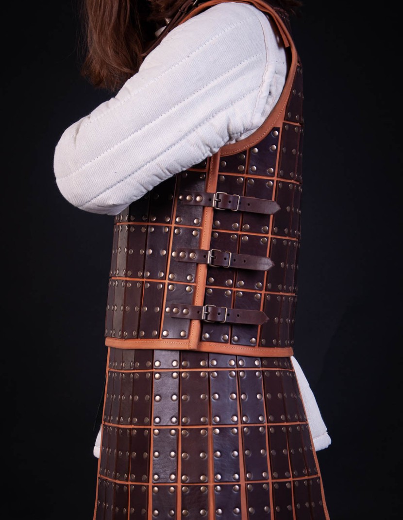 Medieval armour of leather plates photo made by Steel-mastery.com