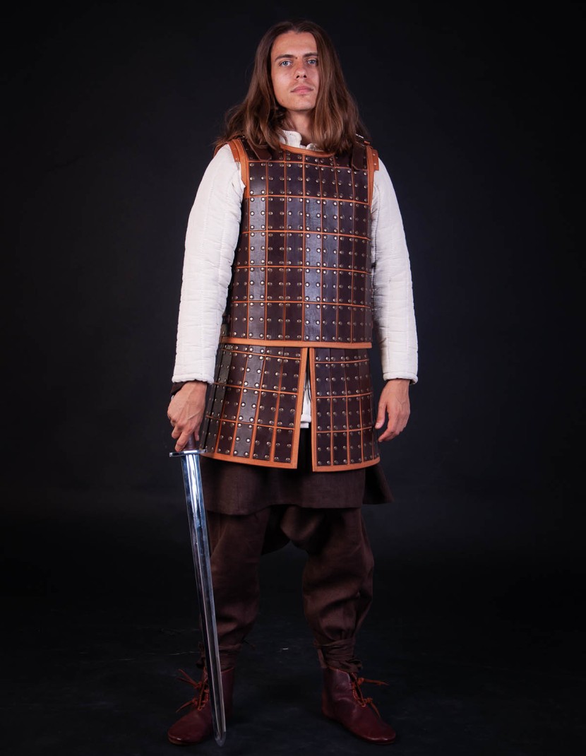 Medieval armour of leather plates photo made by Steel-mastery.com