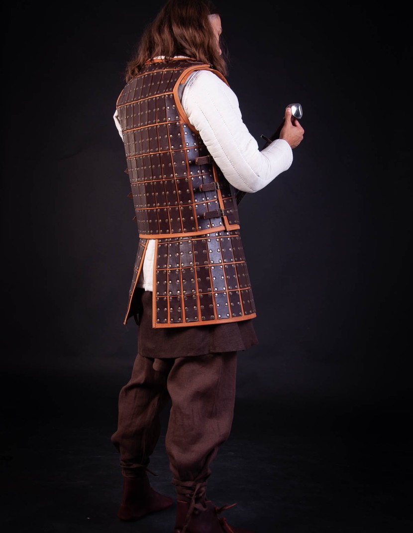 Medieval armour of leather plates photo made by Steel-mastery.com