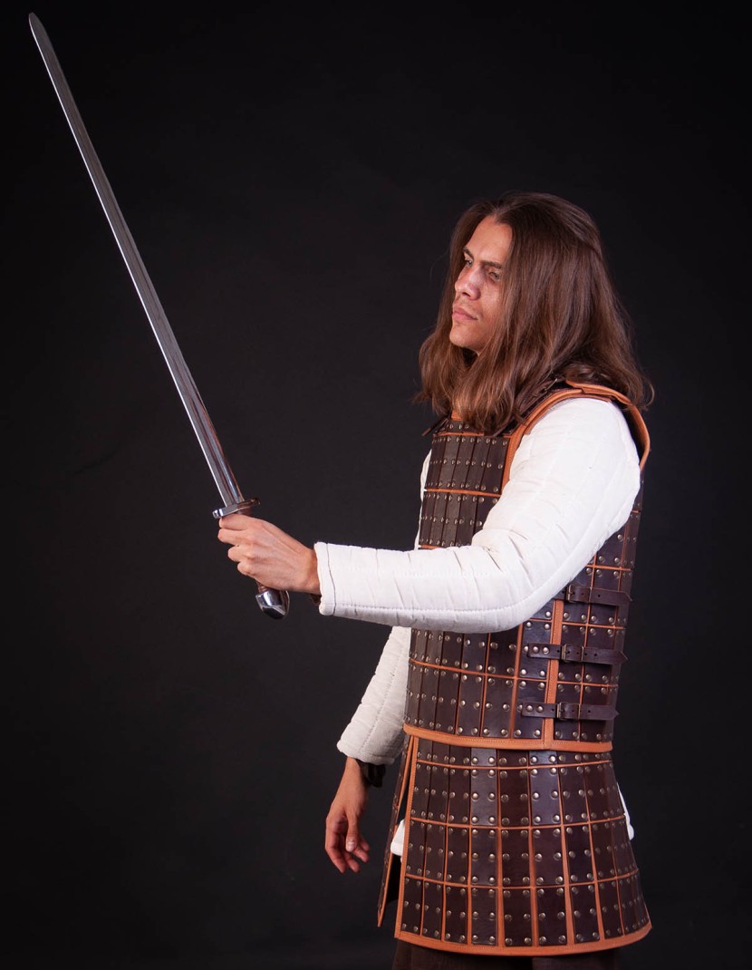 Medieval armour of leather plates photo made by Steel-mastery.com