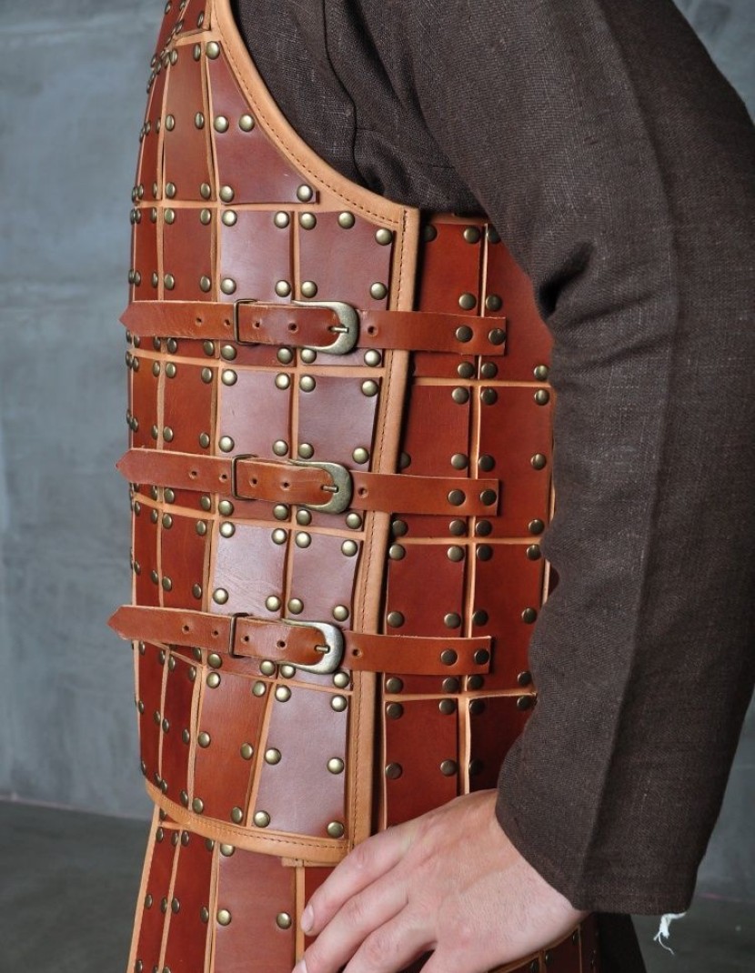 Medieval armour of leather plates photo made by Steel-mastery.com