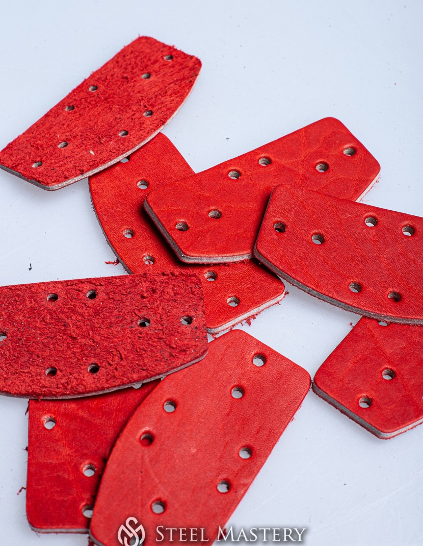 Leather lamellar plates set  D shape  photo made by Steel-mastery.com