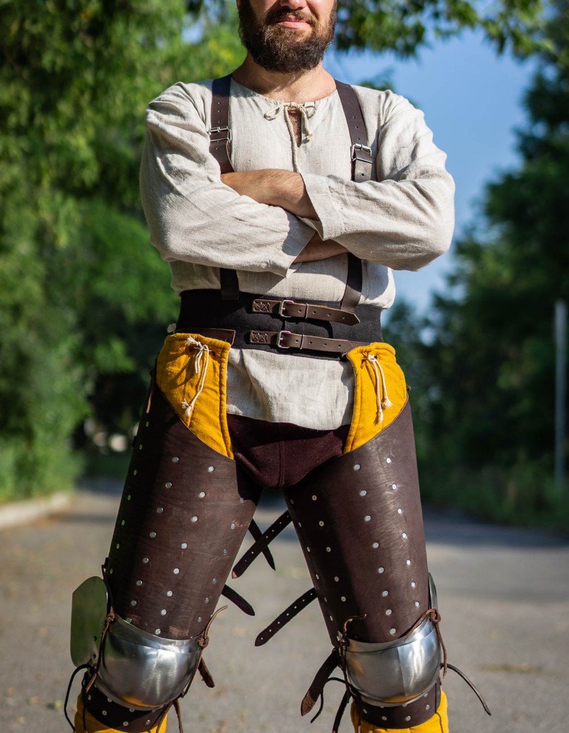 Belt for chausses with leather suspenders photo made by Steel-mastery.com