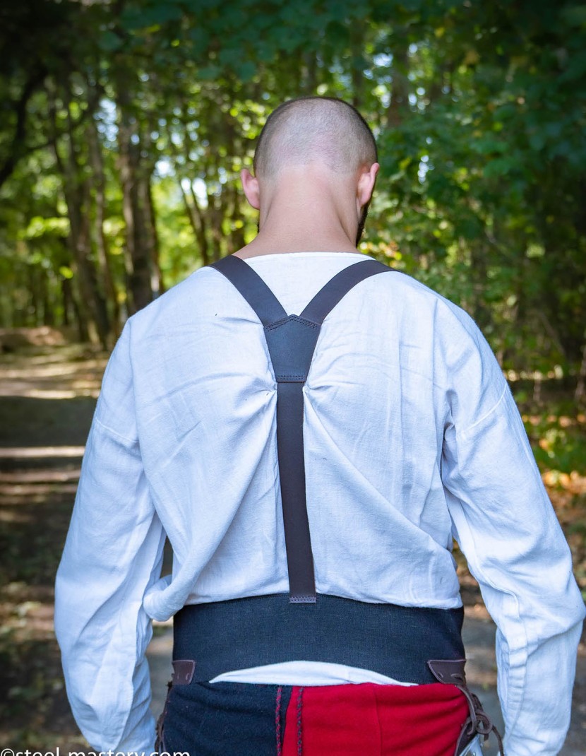 Belt for chausses with leather suspenders photo made by Steel-mastery.com