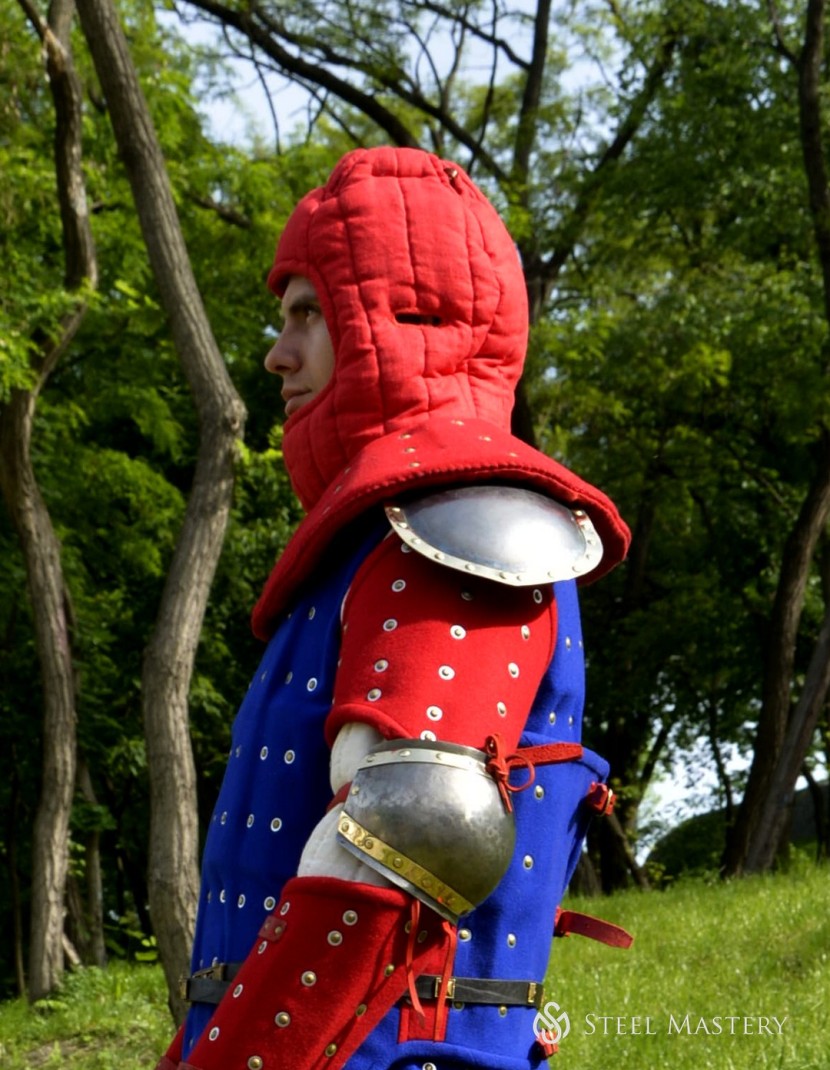 Brigandine Padded Medieval liner with pelerine  photo made by Steel-mastery.com