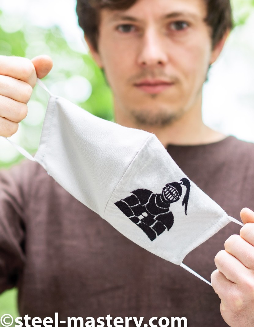 Decorative face mask with embroidery "Armor" photo made by Steel-mastery.com