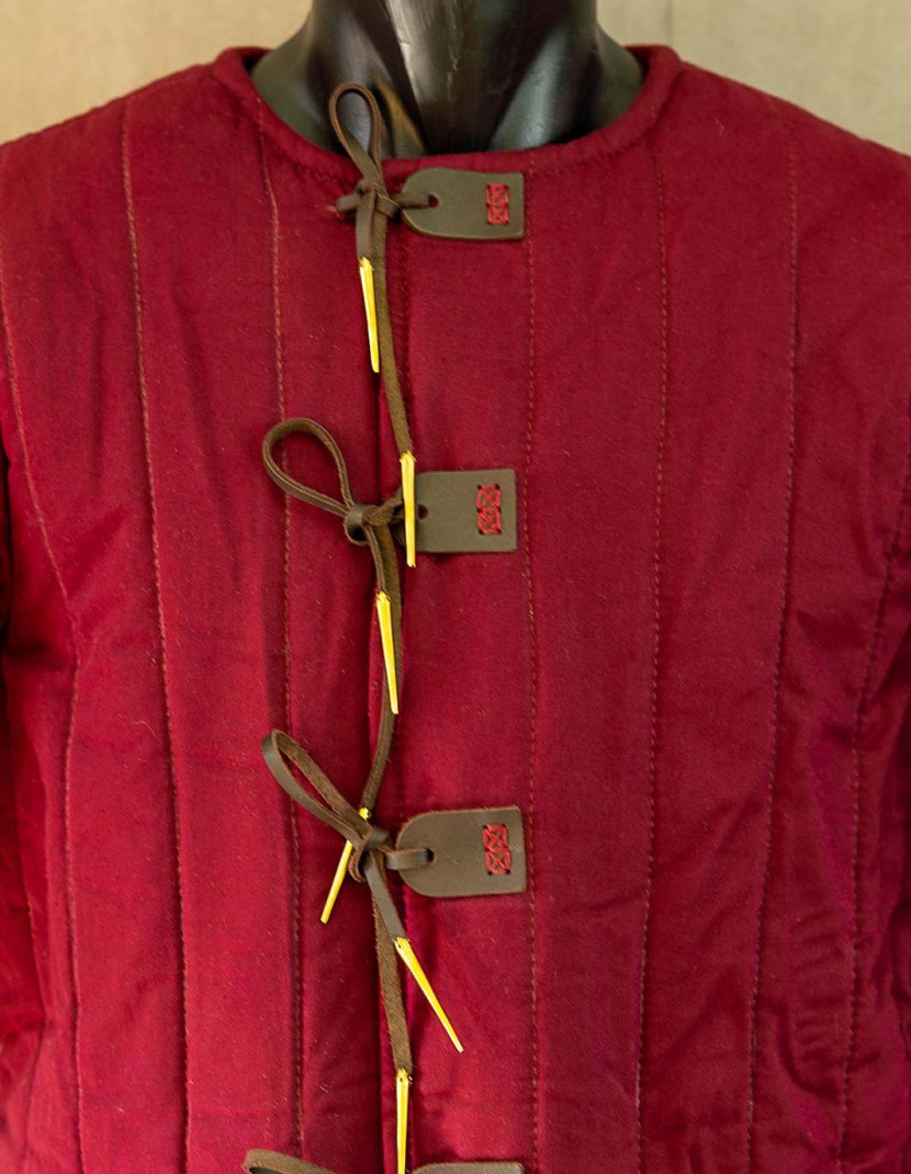 WINE-RED GAMBESON photo made by Steel-mastery.com