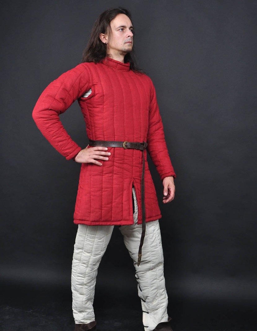 Closed-front gambeson (linen) photo made by Steel-mastery.com