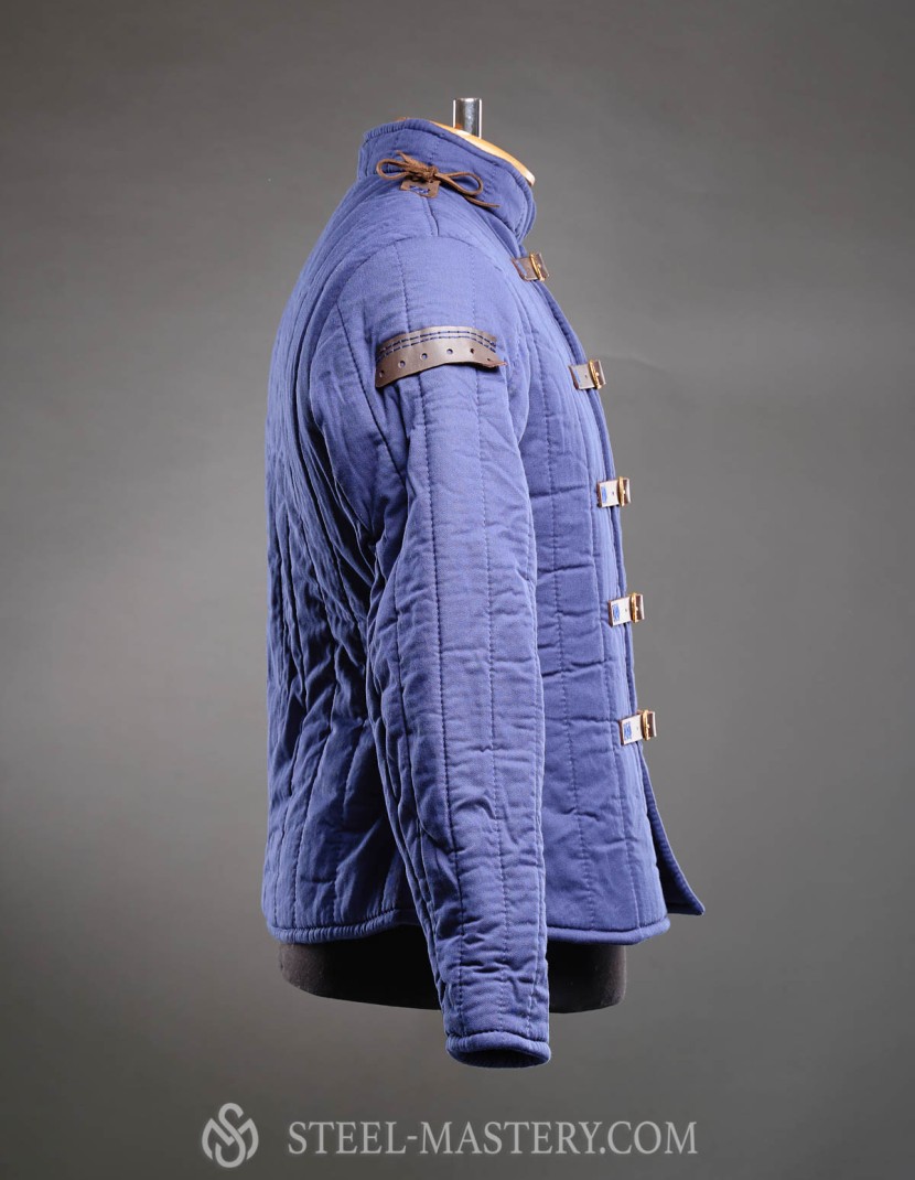 Cotton gambeson with fastenings for steel arms photo made by Steel-mastery.com