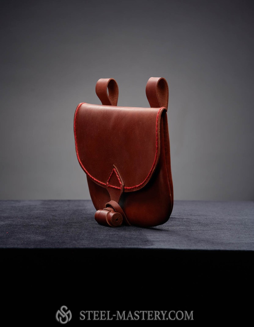 BROWN LEATHER BAG WITH VALVE photo made by Steel-mastery.com