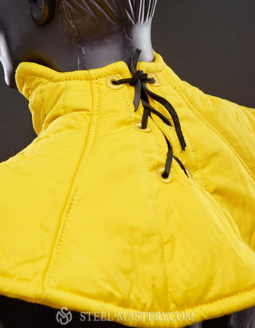 Padded aventail in yellow color photo made by Steel-mastery.com