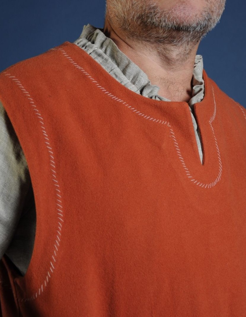 Woolen orange medieval tunic of IX-XII centuries   photo made by Steel-mastery.com