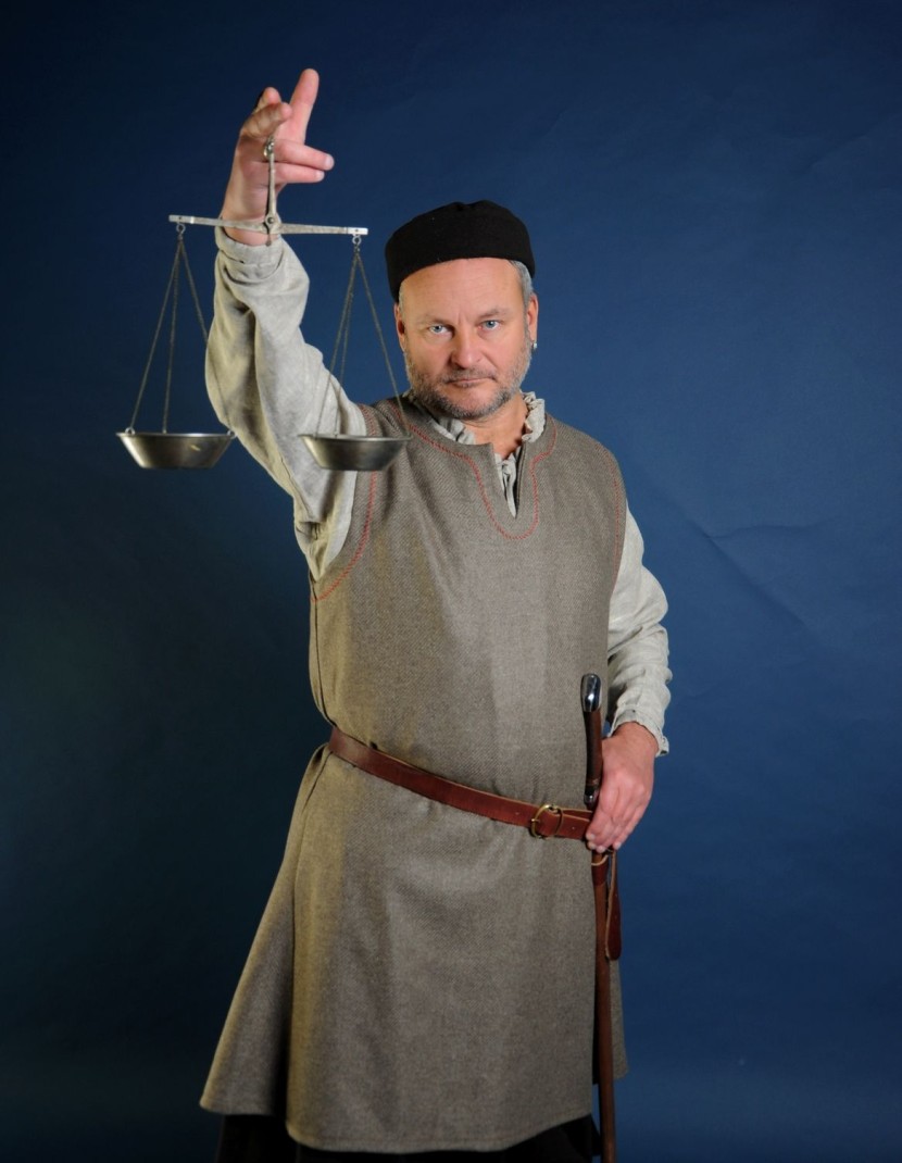 Woolen uncolored  medieval tunic of IX-XII centuries   photo made by Steel-mastery.com