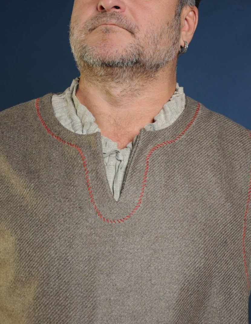 Woolen uncolored  medieval tunic of IX-XII centuries   photo made by Steel-mastery.com
