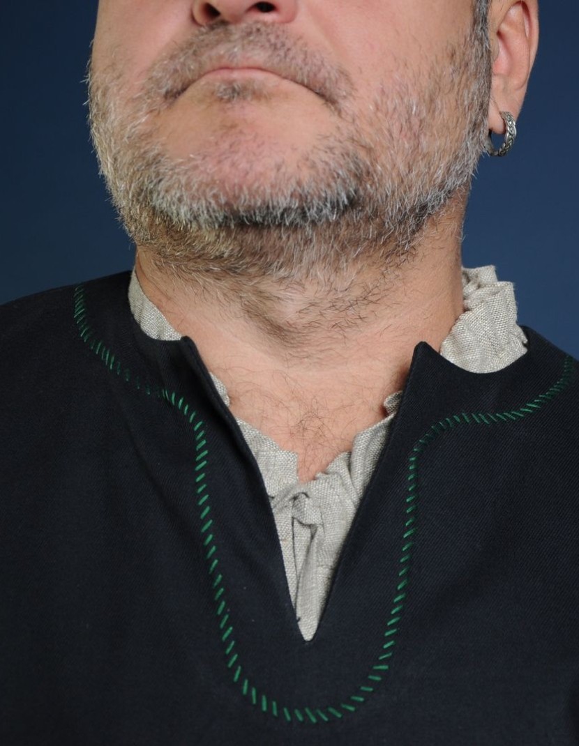 Medieval European shirt, black photo made by Steel-mastery.com