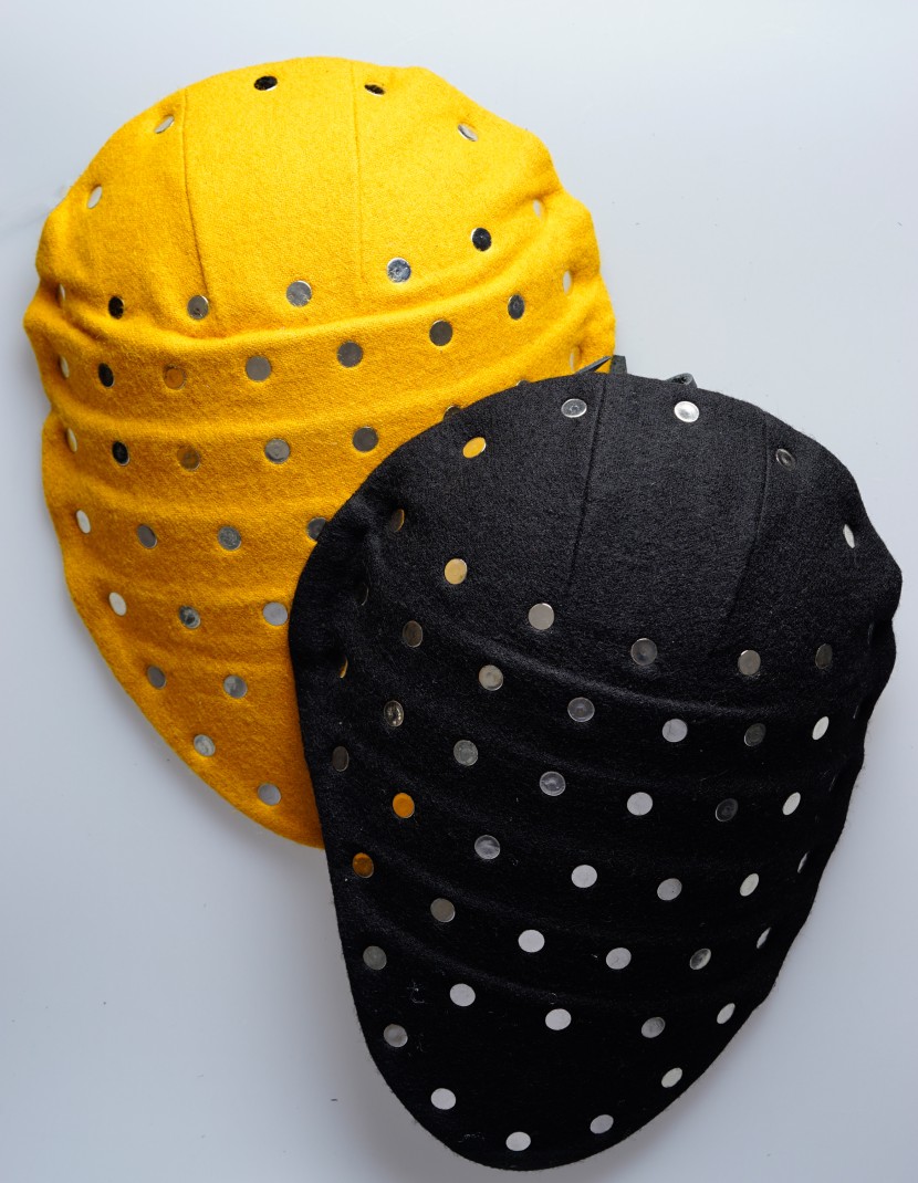 Aluminium yellow-black spaulders  photo made by Steel-mastery.com