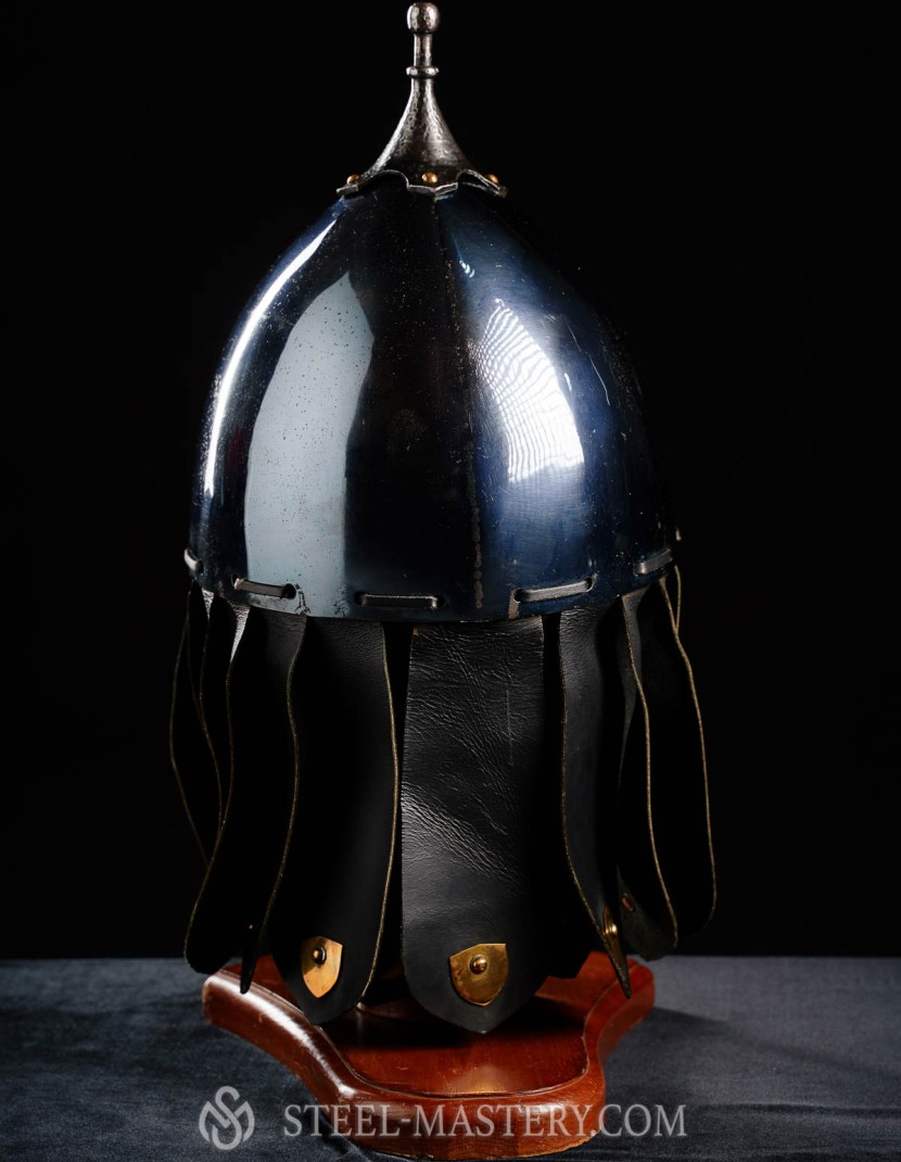 Blueing Medieval Slavic helmet  photo made by Steel-mastery.com