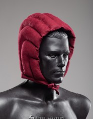 Padded wine red cap for helmet