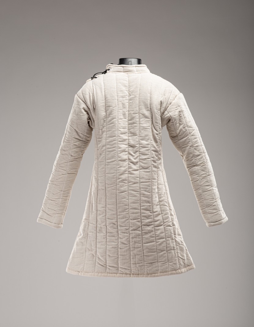 UNCOLORED EUROPEAN FRONT CLOSED GAMBESON IN STOCK S SIZE photo made by Steel-mastery.com