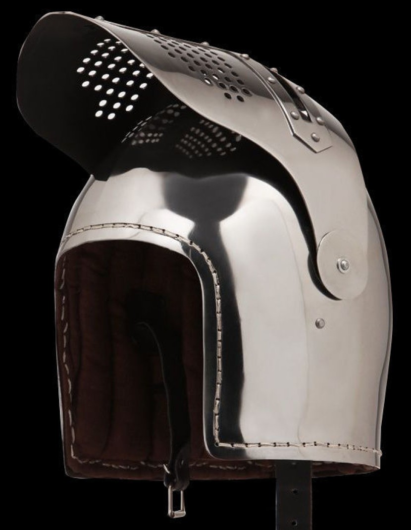 Early bascinet with lifting visor photo made by Steel-mastery.com