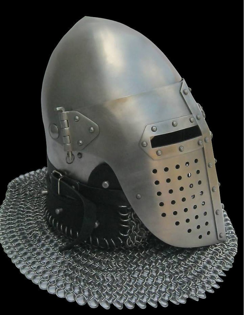 Early bascinet with lifting visor photo made by Steel-mastery.com