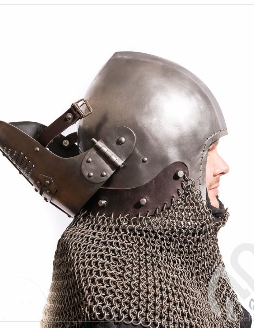 Early bascinet with lifting visor photo made by Steel-mastery.com