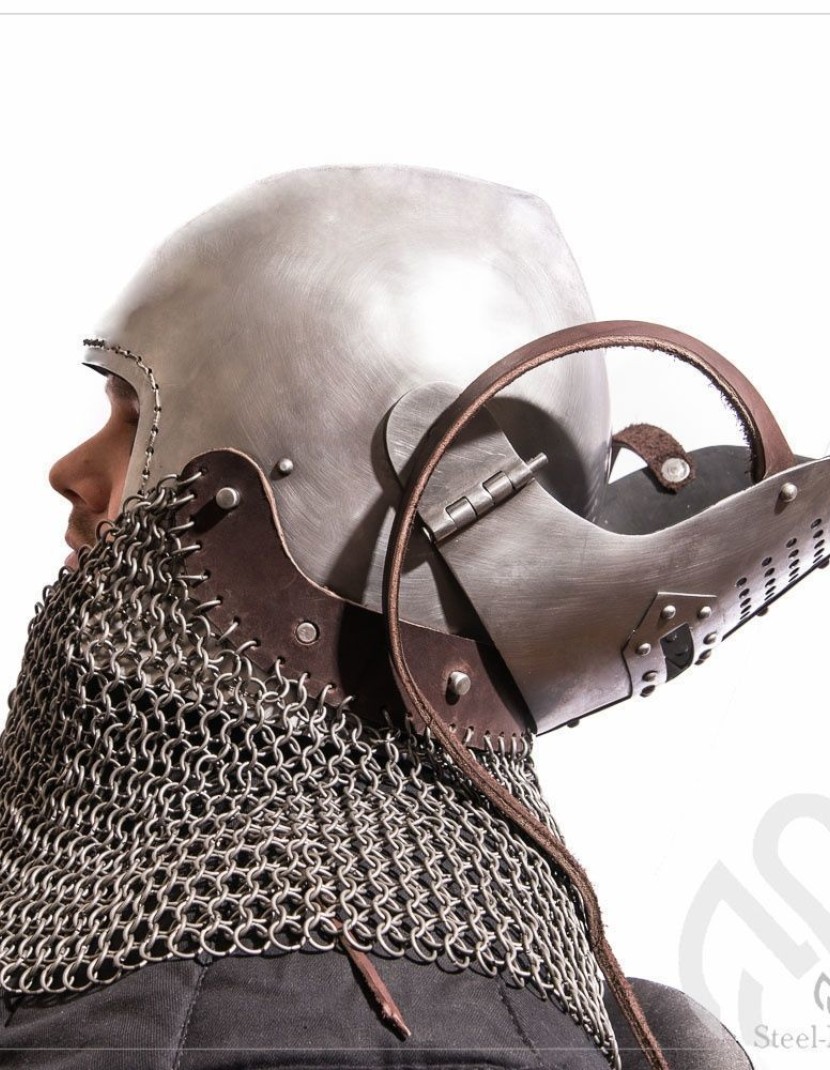 Early bascinet with lifting visor photo made by Steel-mastery.com