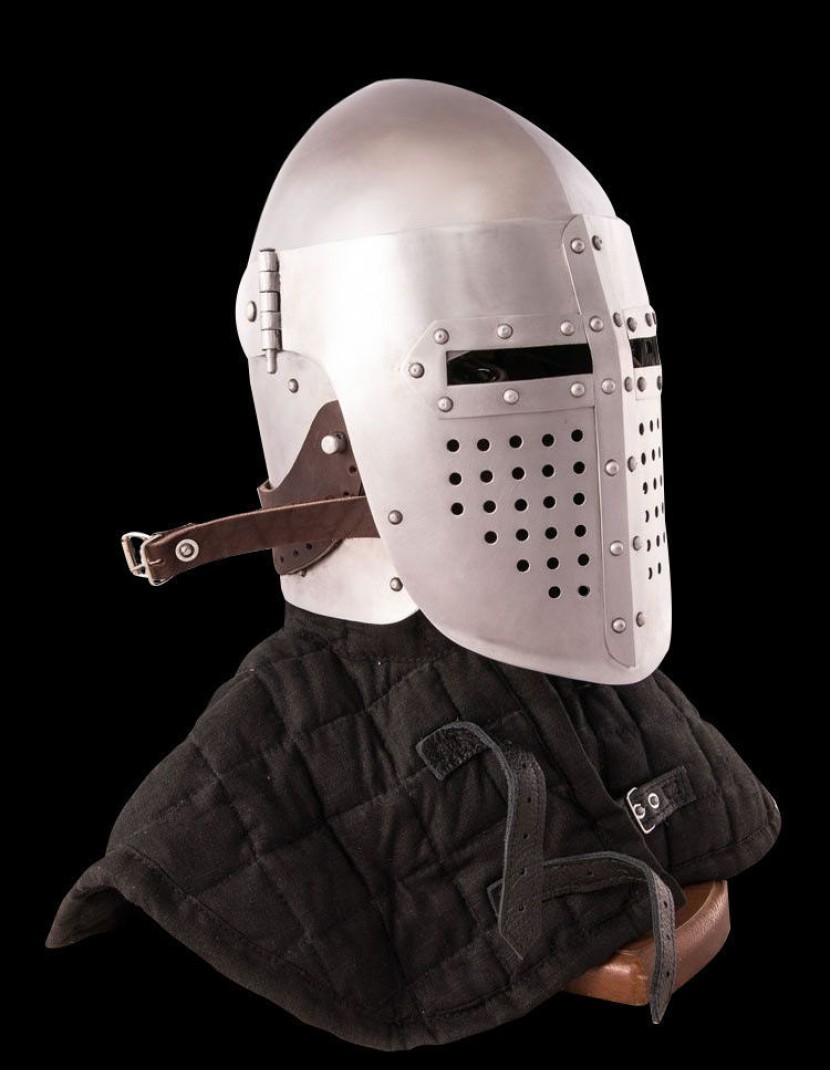 Early bascinet with lifting visor photo made by Steel-mastery.com