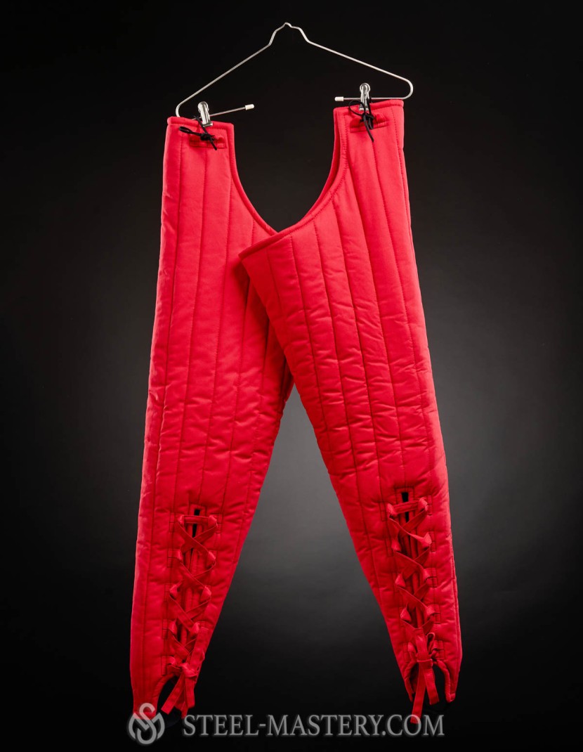 Medieval gambeson with long padded chausses (Linen set) photo made by Steel-mastery.com