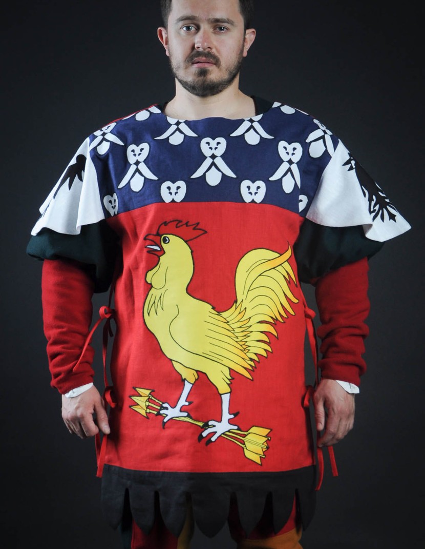 Coat of arms (tabard) with cock with arrows photo made by Steel-mastery.com