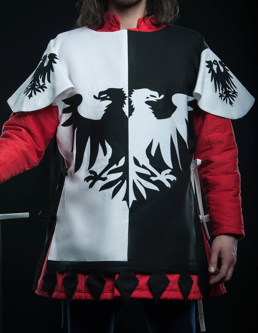 Half-colored tabard with black and white half-eagles  photo made by Steel-mastery.com