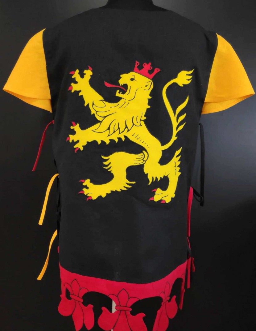 QUARTER COLORED TABARD WITH FIVE HERALDIC SYMBOLS photo made by Steel-mastery.com