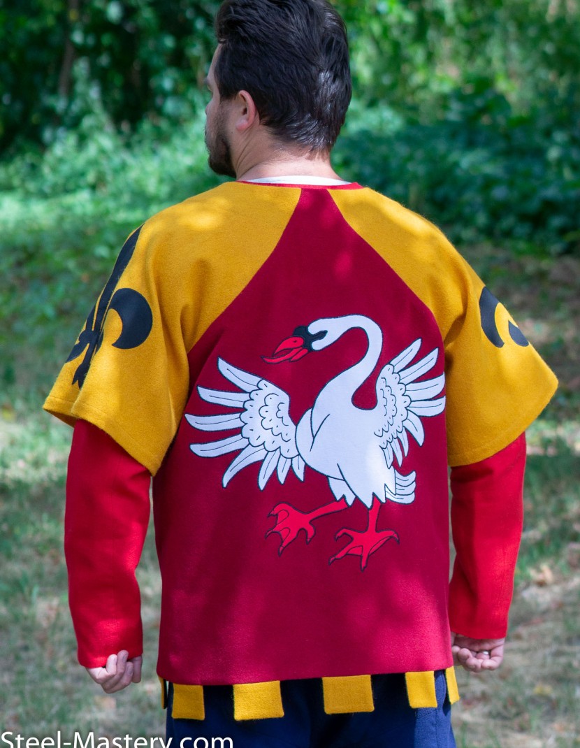 Scarlet tabard with white rising swan and black lilies photo made by Steel-mastery.com