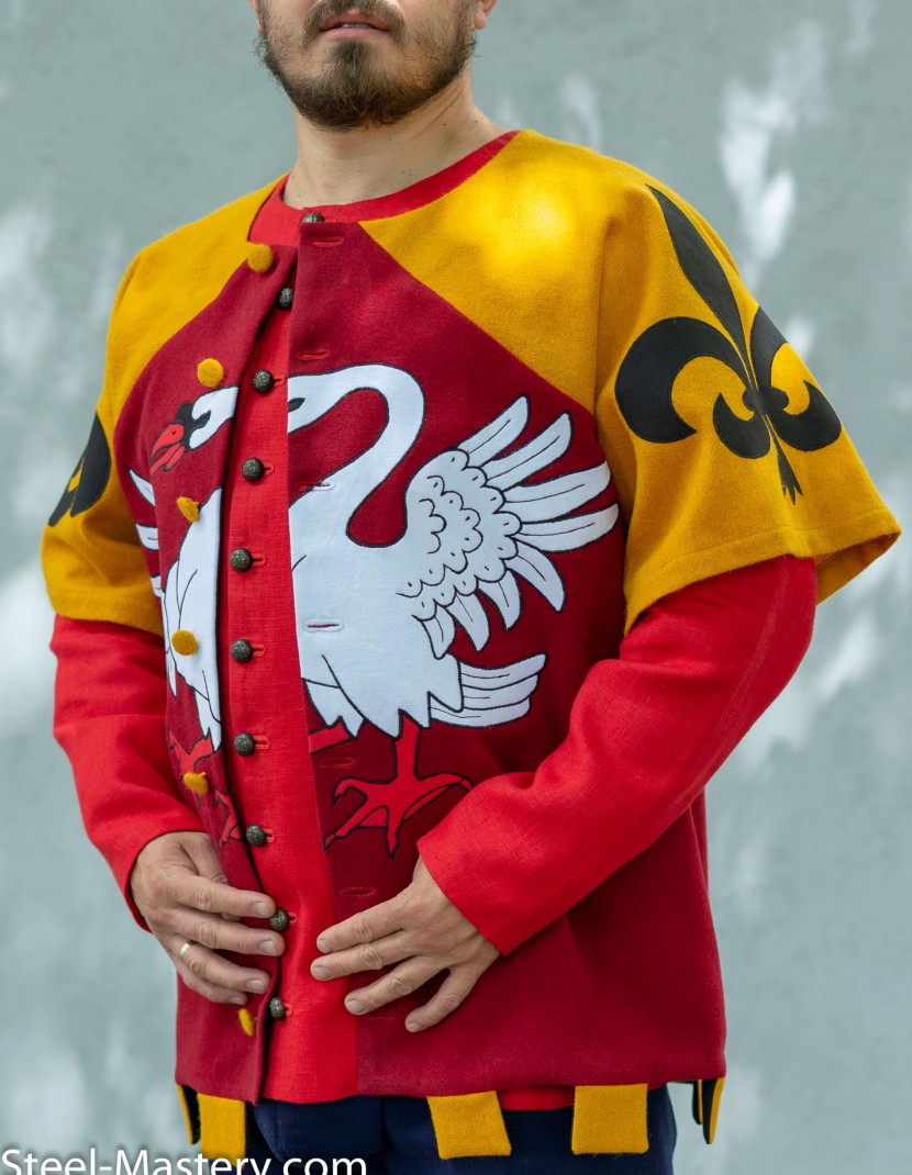 Scarlet tabard with white rising swan and black lilies photo made by Steel-mastery.com
